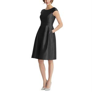 Alfred Sung Womens Boat-Neck A-Line Dress